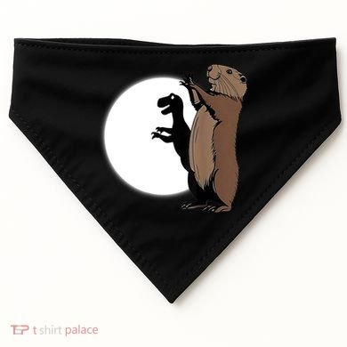 GroundhogS Dinosaur Shadow Puppet Funny Groundhog Day USA-Made Doggie Bandana