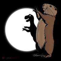 GroundhogS Dinosaur Shadow Puppet Funny Groundhog Day USA-Made Doggie Bandana thumb 2