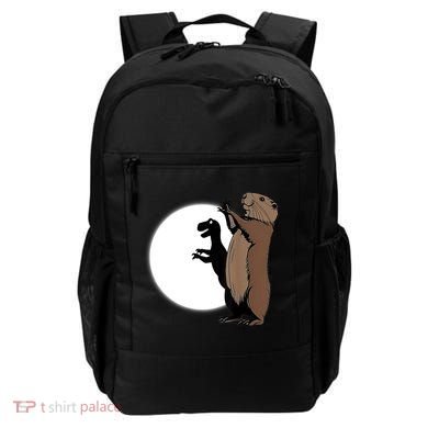 GroundhogS Dinosaur Shadow Puppet Funny Groundhog Day Backpack