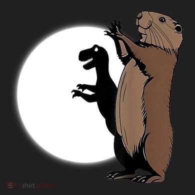GroundhogS Dinosaur Shadow Puppet Funny Groundhog Day District V.I.T. Heavyweight Hoodie