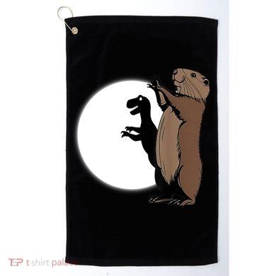 GroundhogS Dinosaur Shadow Puppet Funny Groundhog Day Golf Towel