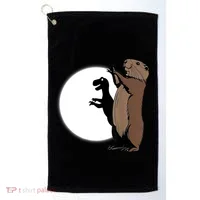 GroundhogS Dinosaur Shadow Puppet Funny Groundhog Day Golf Towel thumb 0