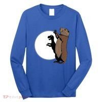 GroundhogS Dinosaur Shadow Puppet Funny Groundhog Day Long Sleeve Shirt thumb 0