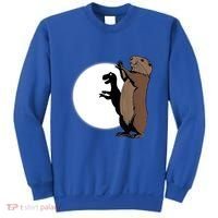 GroundhogS Dinosaur Shadow Puppet Funny Groundhog Day Sweatshirt thumb 0