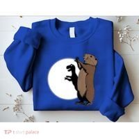 GroundhogS Dinosaur Shadow Puppet Funny Groundhog Day Sweatshirt thumb 2