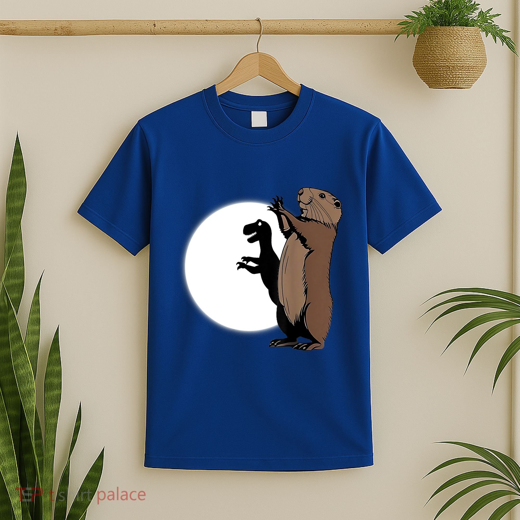 GroundhogS Dinosaur Shadow Puppet Funny Groundhog Day T-Shirt