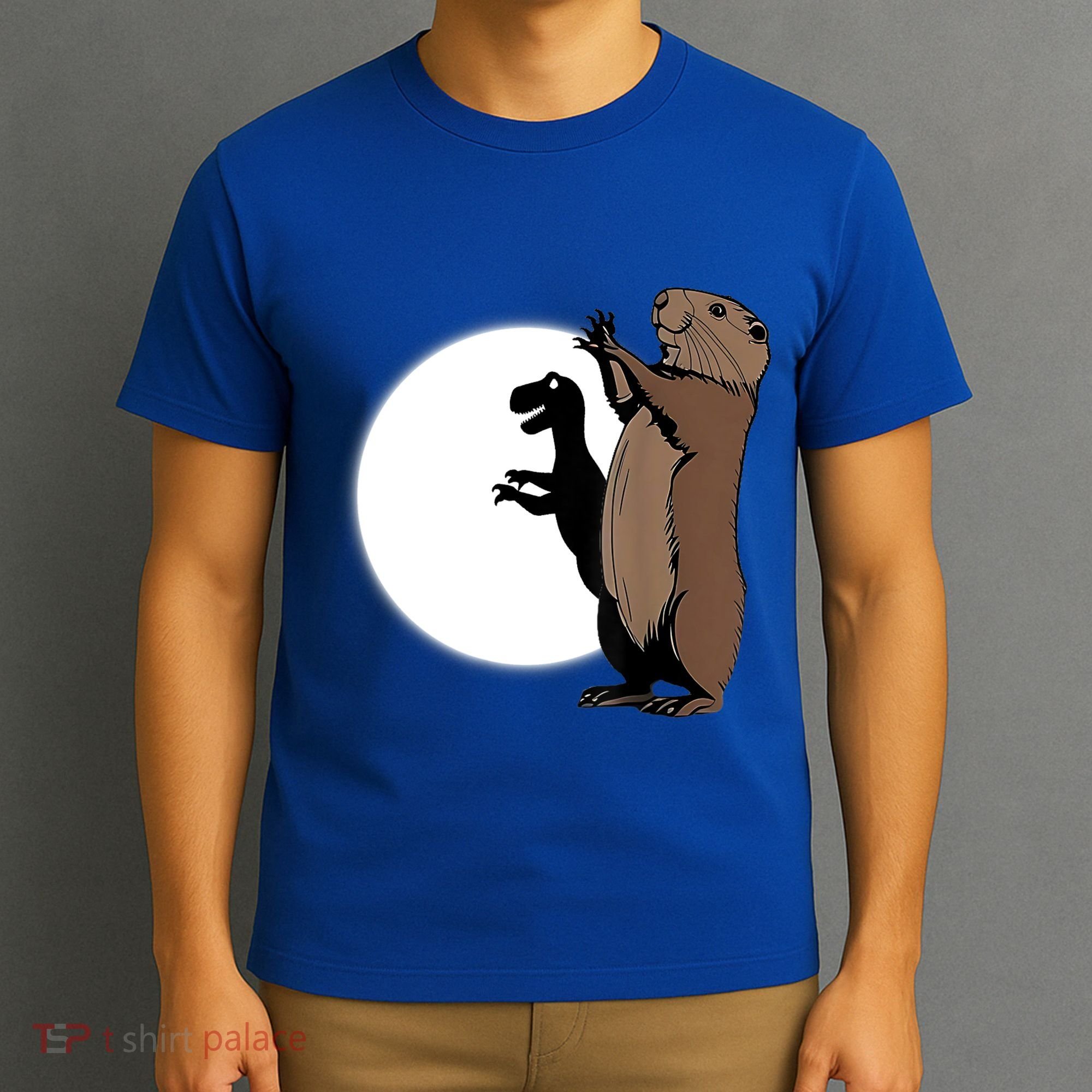 GroundhogS Dinosaur Shadow Puppet Funny Groundhog Day T-Shirt