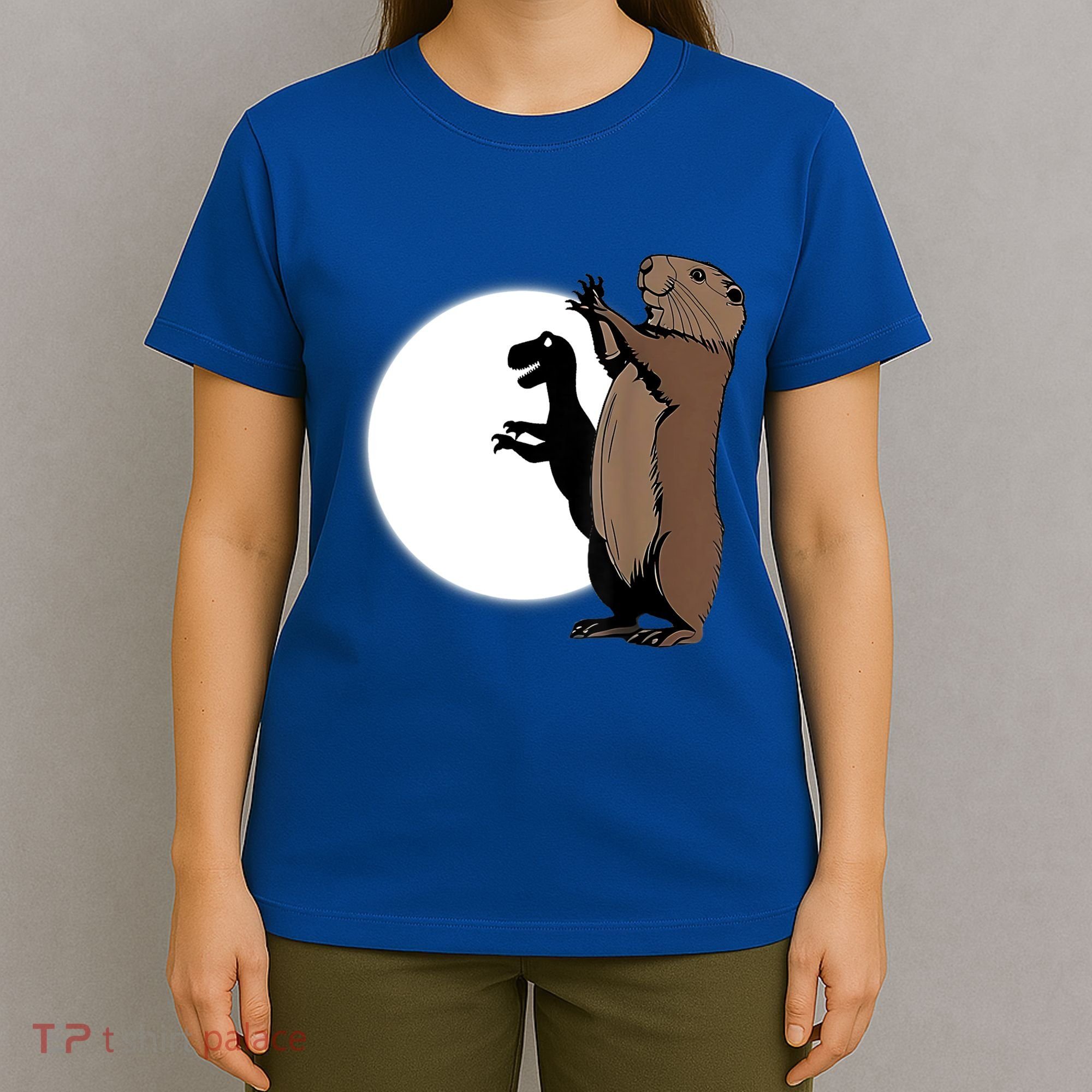 GroundhogS Dinosaur Shadow Puppet Funny Groundhog Day T-Shirt