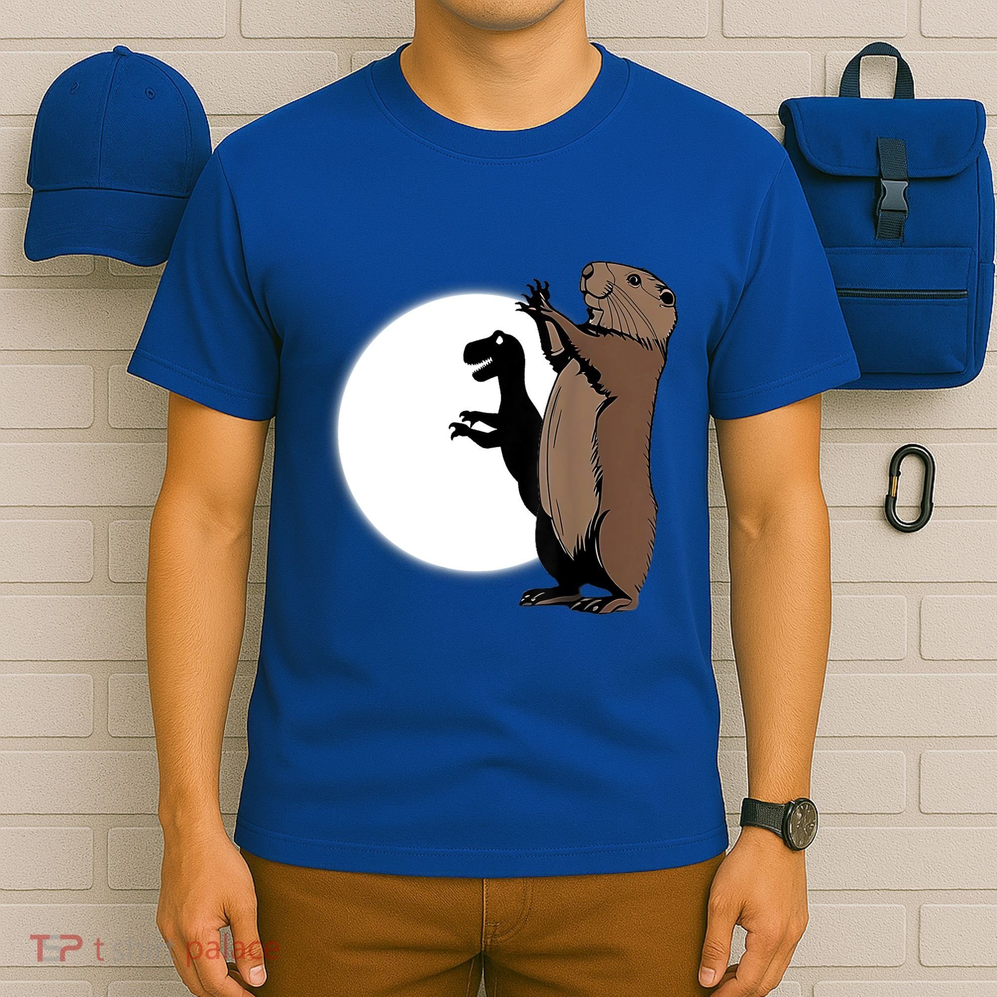 GroundhogS Dinosaur Shadow Puppet Funny Groundhog Day T-Shirt