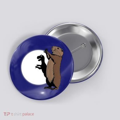 GroundhogS Dinosaur Shadow Puppet Funny Groundhog Day Button