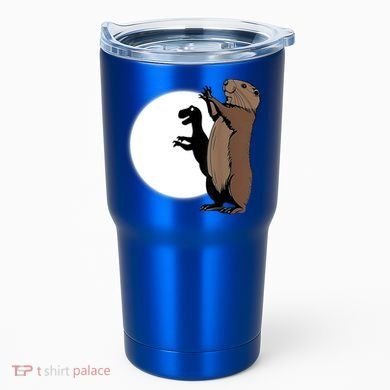 GroundhogS Dinosaur Shadow Puppet Funny Groundhog Day Tumbler