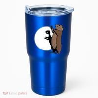 GroundhogS Dinosaur Shadow Puppet Funny Groundhog Day Tumbler thumb 0