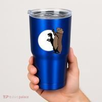 GroundhogS Dinosaur Shadow Puppet Funny Groundhog Day Tumbler thumb 2