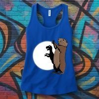 GroundhogS Dinosaur Shadow Puppet Funny Groundhog Day Women's Tank Top thumb 3