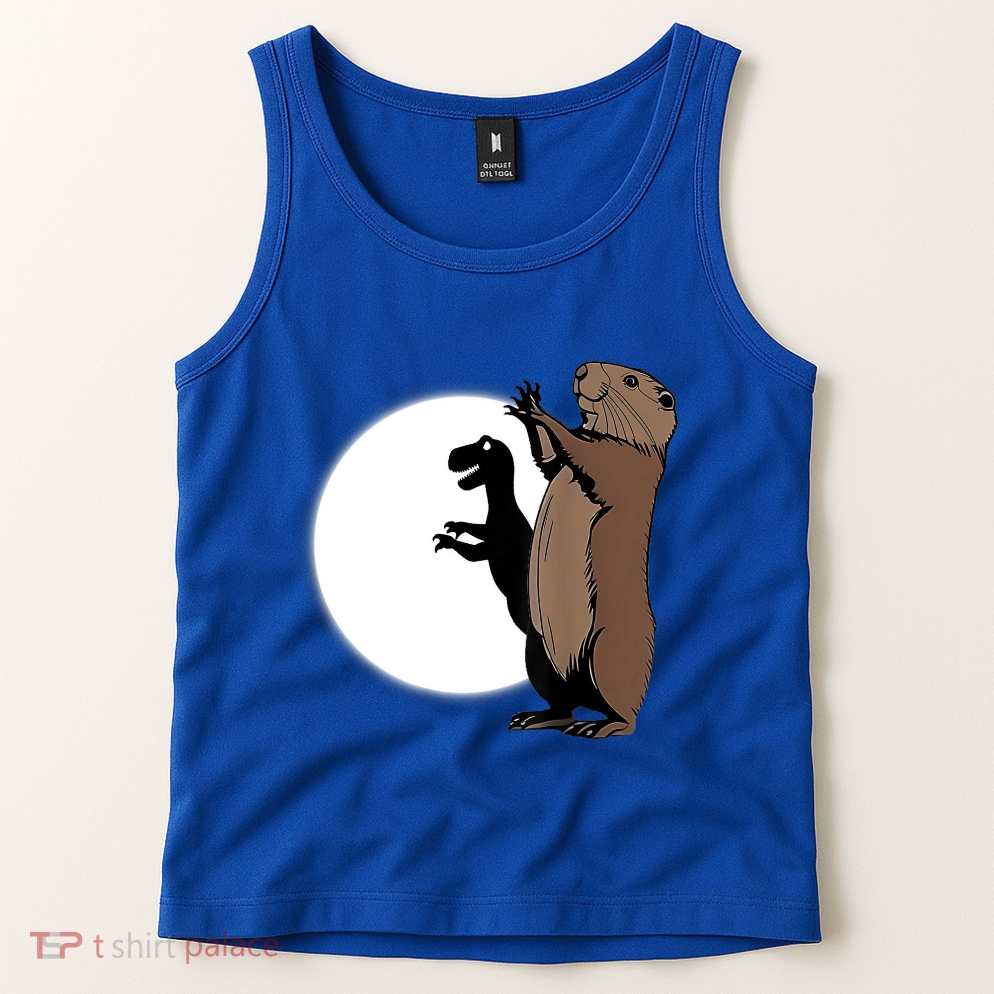 GroundhogS Dinosaur Shadow Puppet Funny Groundhog Day Tank Top