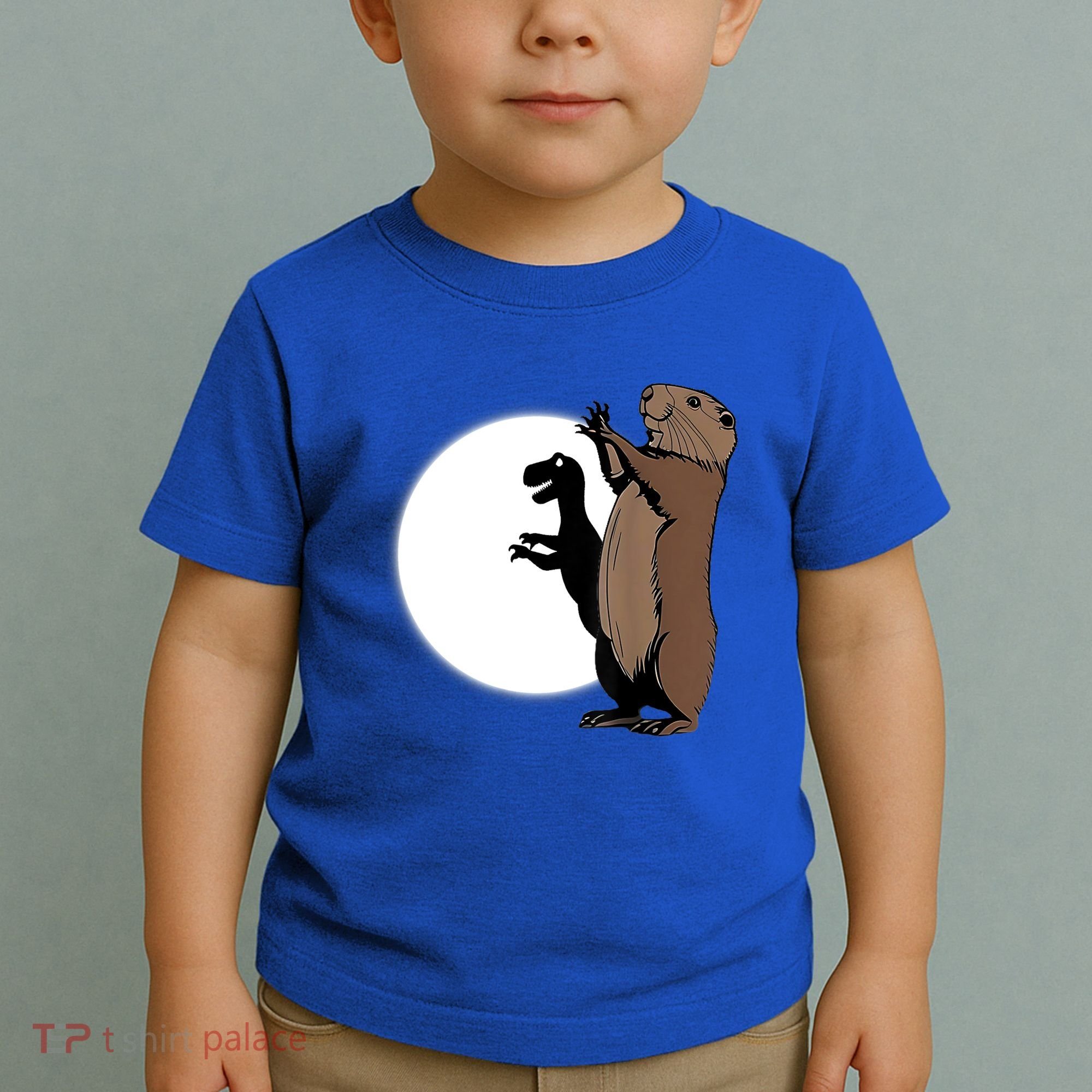 GroundhogS Dinosaur Shadow Puppet Funny Groundhog Day Toddler T-Shirt