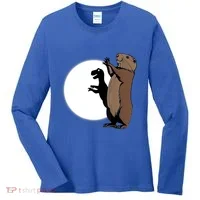 GroundhogS Dinosaur Shadow Puppet Funny Groundhog Day Women's Long Sleeve Shirt thumb 0