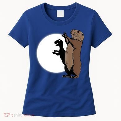 GroundhogS Dinosaur Shadow Puppet Funny Groundhog Day Women's T-Shirt