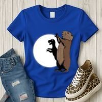 GroundhogS Dinosaur Shadow Puppet Funny Groundhog Day Women's T-Shirt thumb 3