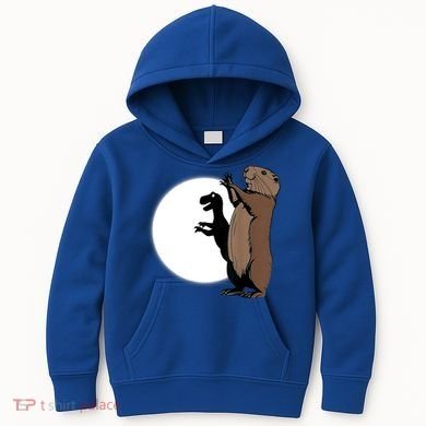 GroundhogS Dinosaur Shadow Puppet Funny Groundhog Day Kids Hoodie