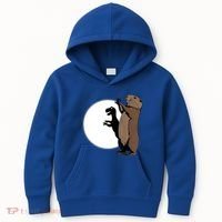 GroundhogS Dinosaur Shadow Puppet Funny Groundhog Day Kids Hoodie thumb 0