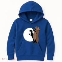 GroundhogS Dinosaur Shadow Puppet Funny Groundhog Day Kids Hoodie thumb 0