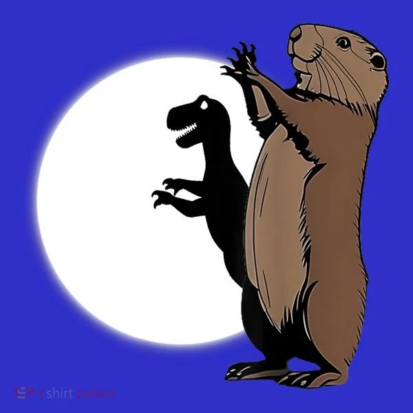 GroundhogS Dinosaur Shadow Puppet Funny Groundhog Day Kids Long Sleeve Shirt