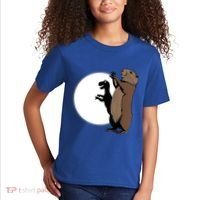 GroundhogS Dinosaur Shadow Puppet Funny Groundhog Day Kids T-Shirt thumb 2