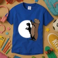 GroundhogS Dinosaur Shadow Puppet Funny Groundhog Day Kids T-Shirt thumb 3
