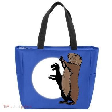 GroundhogS Dinosaur Shadow Puppet Funny Groundhog Day Tote Bag