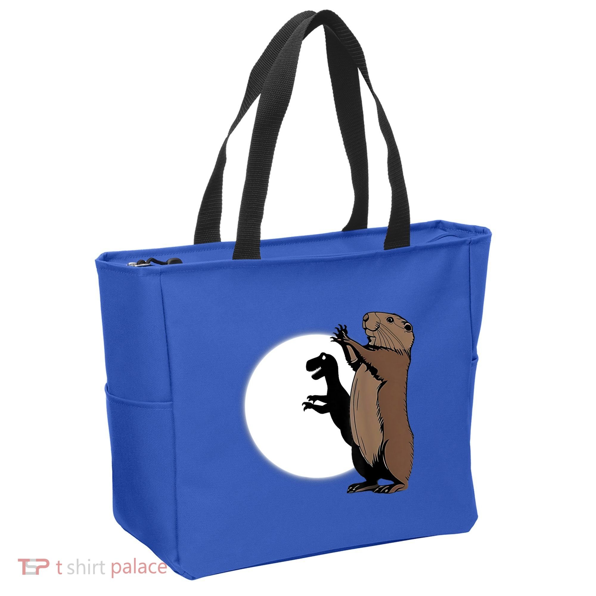 GroundhogS Dinosaur Shadow Puppet Funny Groundhog Day Tote Bag