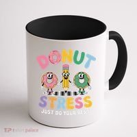 Groovy Donut Stress Just Do Your Best Testing Day Teachers Coffee Mug thumb 1