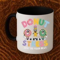 Groovy Donut Stress Just Do Your Best Testing Day Teachers Coffee Mug thumb 2