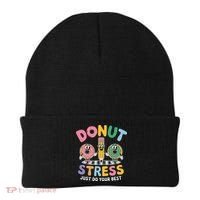 Groovy Donut Stress Just Do Your Best Testing Day Teachers Beanie thumb 0