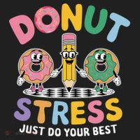 Groovy Donut Stress Just Do Your Best Testing Day Teachers Beanie thumb 2