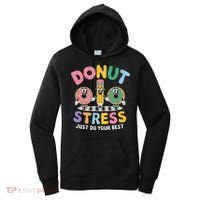 Groovy Donut Stress Just Do Your Best Testing Day Teachers Women's Hoodie thumb 0