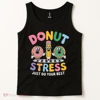 Groovy Donut Stress Just Do Your Best Testing Day Teachers Tank Top thumb 2