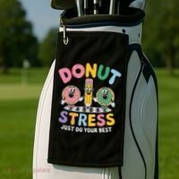 Groovy Donut Stress Just Do Your Best Testing Day Teachers Golf Towel thumb 2