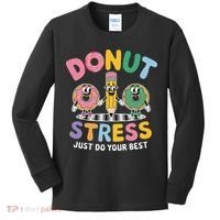 Groovy Donut Stress Just Do Your Best Testing Day Teachers Kids Long Sleeve Shirt thumb 0