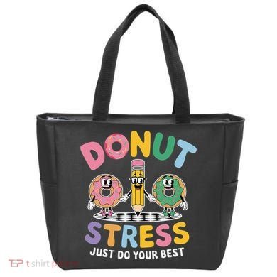 Groovy Donut Stress Just Do Your Best Testing Day Teachers Tote Bag