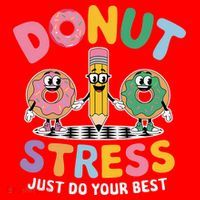 Groovy Donut Stress Just Do Your Best Testing Day Teachers Santa Hat thumb 1