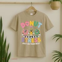 Groovy Donut Stress Just Do Your Best Testing Day Teachers T-Shirt thumb 2