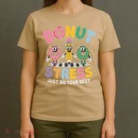 Groovy Donut Stress Just Do Your Best Testing Day Teachers T-Shirt thumb 4
