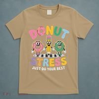 Groovy Donut Stress Just Do Your Best Testing Day Teachers T-Shirt thumb 5