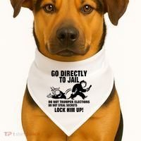 Go Directly To Jail TRUMP, Lock Him Up USA-Made Doggie Bandana thumb 1