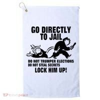 Go Directly To Jail TRUMP, Lock Him Up Golf Towel thumb 0