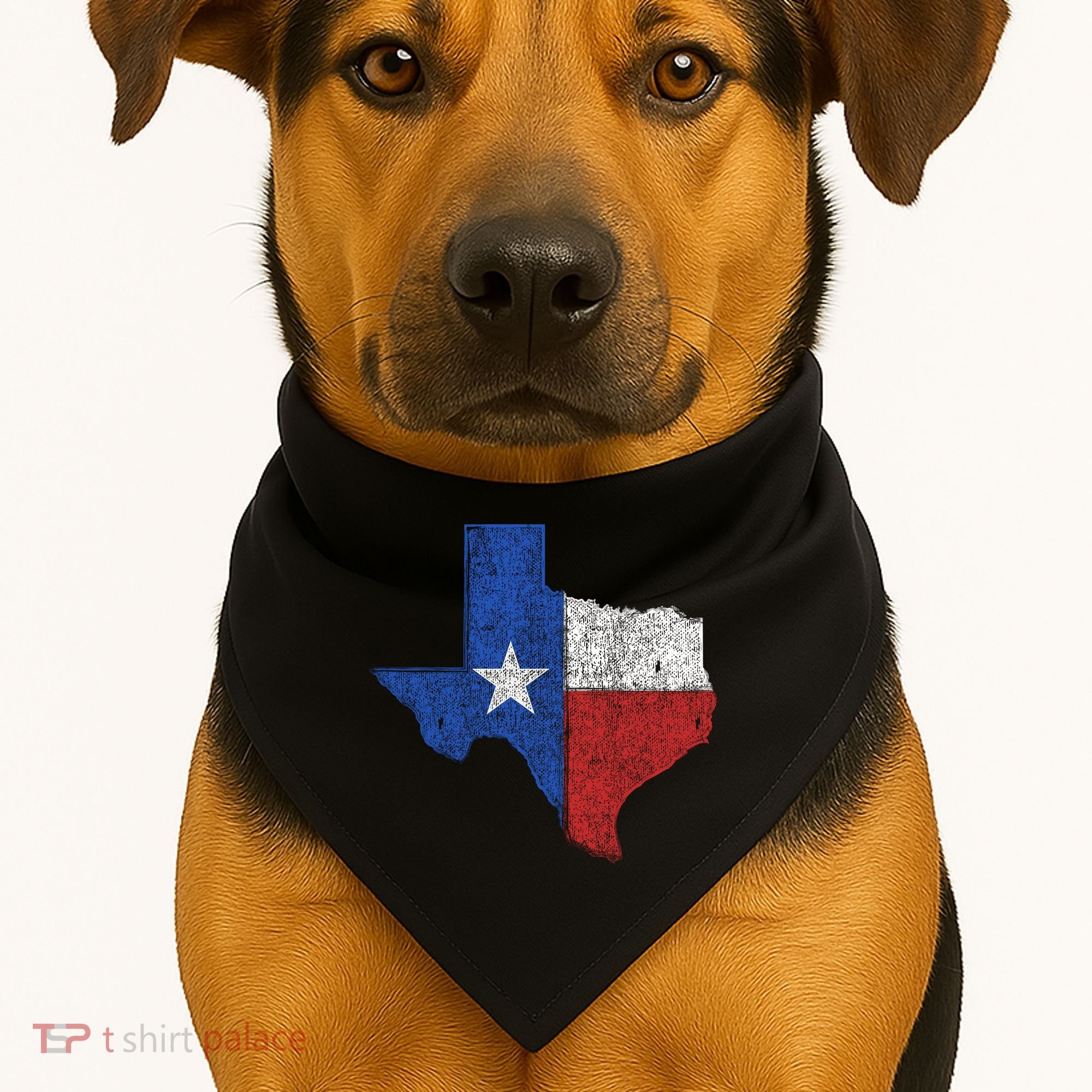 Grunge Distressed Texas Logo USA-Made Doggie Bandana