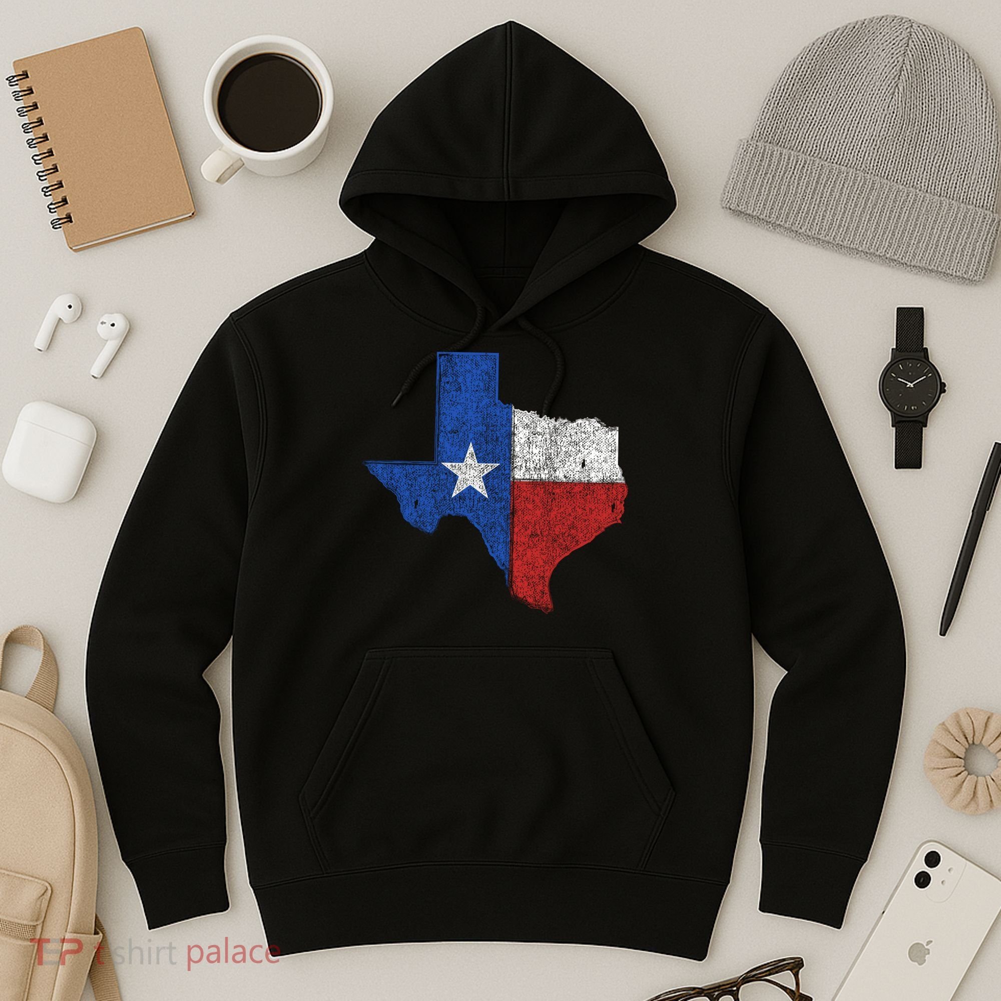 Grunge Distressed Texas Logo Hoodie