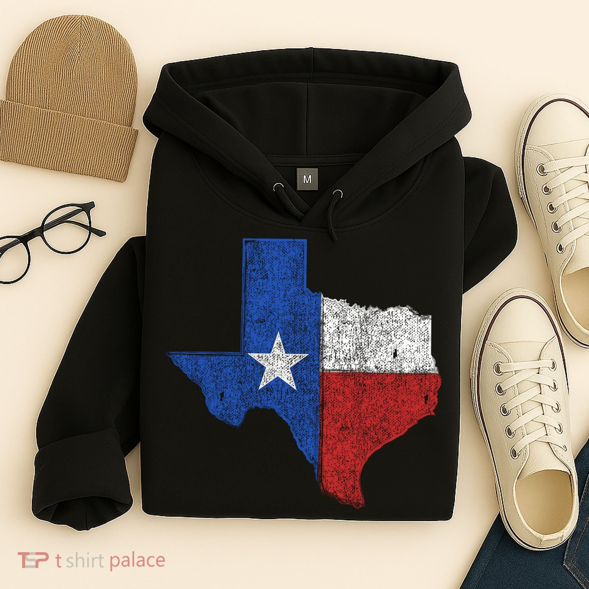 Grunge Distressed Texas Logo Hoodie