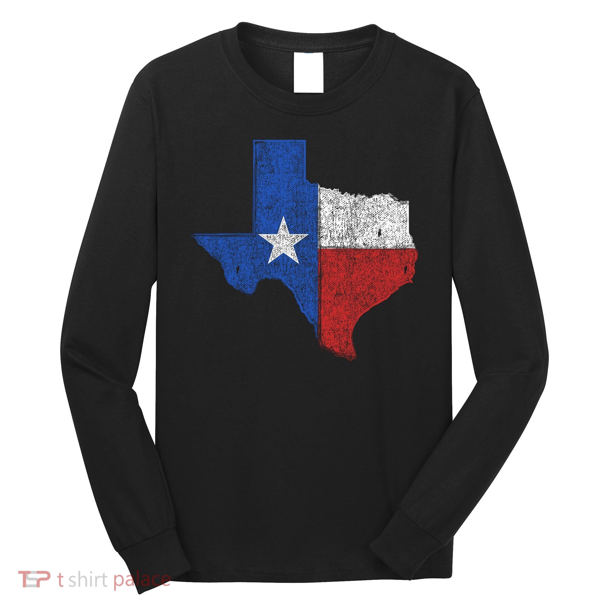 Grunge Distressed Texas Logo Long Sleeve Shirt